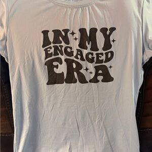 “In My Engaged Era” Women’s White Graphic T-Shirt
